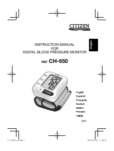 Handleiding Citizen CH-650 Bloeddrukmeter