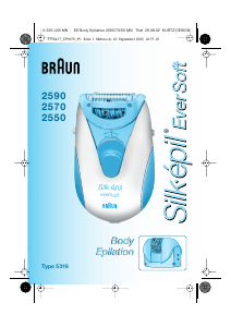 Kullanım kılavuzu Braun 2570 Silk-epil EverSoft Epilatör