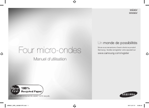 Mode d’emploi Samsung ME86V-WW Micro-onde