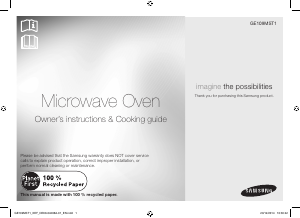 Manual Samsung GE109MST1 Microwave