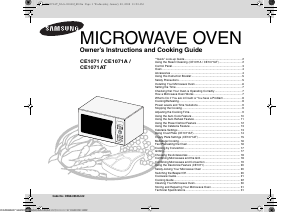 Manual Samsung CE1071AT Microwave