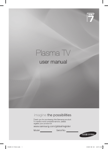 Handleiding Samsung PS63A750T1R Plasma televisie