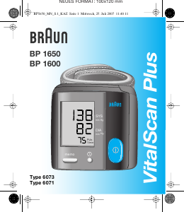 Manual de uso Braun BP1600 VitalScan Plus Tensiómetro