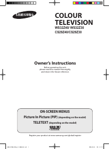 Manual Samsung WS-32Z40HN Television