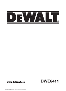 Manuale DeWalt DWE6411 Levigatrice orbitale