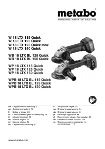 Руководство Metabo WPB 18 LTX BL 150 Quick Углошлифовальная машина