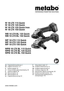 Manual Metabo WP 18 LTX 115 Quick Angle Grinder