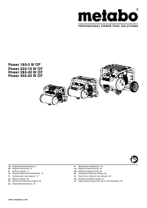 Bruksanvisning Metabo Power 250-10 W OF Kompressor