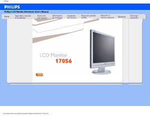 Manual Philips 170S6FS LCD Monitor