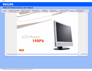 Mode d’emploi Philips 190P6EB Moniteur LCD