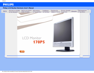 Mode d’emploi Philips 170P5ES Moniteur LCD
