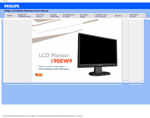 Manual Philips 190EW9FB LCD Monitor