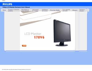 Manuale Philips 170V6FB Monitor LCD