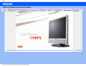 Manual Philips 190P5EB LCD Monitor