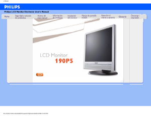 Manual Philips 190P5ES LCD Monitor