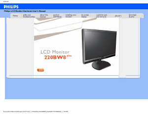 Manual Philips 220BW8CB1 LCD Monitor