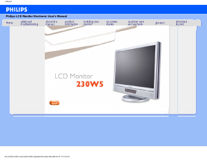 Manual Philips 230W5VS LCD Monitor