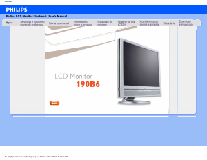 Manual Philips 190B6CG Monitor LCD