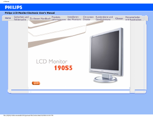 Manual Philips 190S5FS LCD Monitor