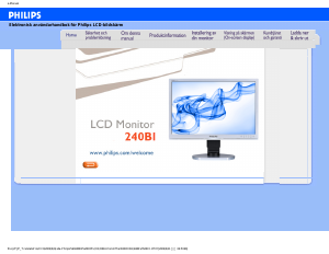 Bruksanvisning Philips 240B1CB LCD skärm