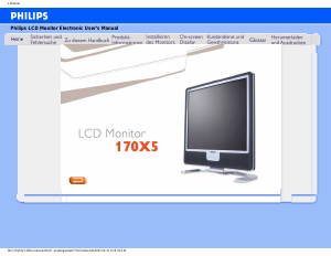 Bedienungsanleitung Philips 170X5FB LCD monitor