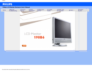 Manual Philips 190B6CB LCD Monitor