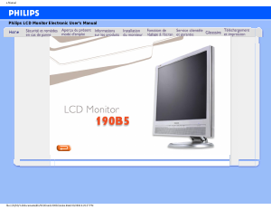 Mode d’emploi Philips 190B5CG Moniteur LCD
