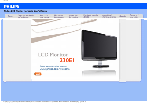 Manual Philips 230E1HSB LCD Monitor