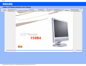 Bedienungsanleitung Philips 150B6CS LCD monitor