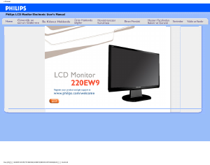 Manual Philips 220EW9FB LCD Monitor