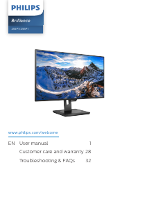 Handleiding Philips 255P1FN LED monitor