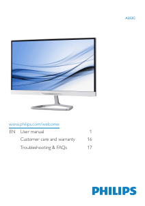 Manual Philips A222C6WLW LED Monitor