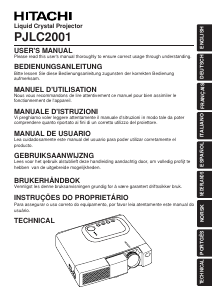 Handleiding Hitachi PJLC2001 Beamer