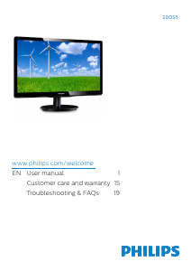 Handleiding Philips 200S5QSB LED monitor