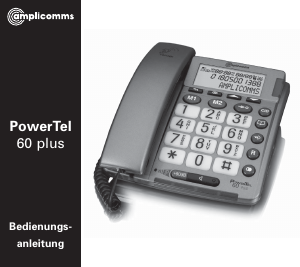 Bedienungsanleitung Amplicomms PowerTel 60 Plus Telefon