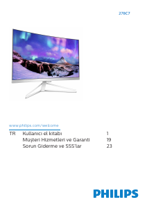 Kullanım kılavuzu Philips 278C7QJSW LED ekran