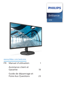 Mode d’emploi Philips 221S8LHSB Moniteur LED