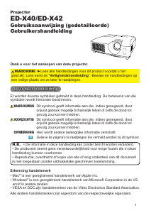 Handleiding Hitachi ED-X42EF Beamer