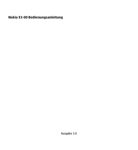 Bedienungsanleitung Nokia X3-00 Handy
