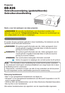 Handleiding Hitachi ED-X26EP Beamer