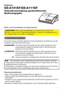 Handleiding Hitachi ED-A101EF Beamer