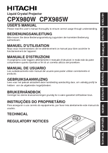 Handleiding Hitachi CPX985W Beamer
