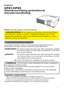 Handleiding Hitachi CPX5WF Beamer