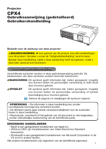 Handleiding Hitachi CPX4WF Beamer