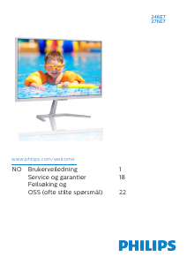 Bruksanvisning Philips 246E7QSA LED-skjerm