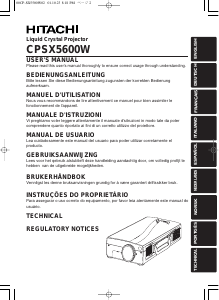 Handleiding Hitachi CPSX5600W Beamer