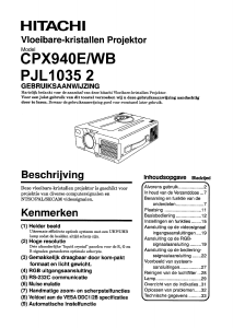 Handleiding Hitachi CP-X940WB Beamer