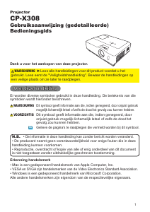 Handleiding Hitachi CP-X308WF Beamer