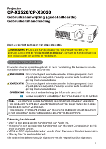 Handleiding Hitachi CP-X3020EF Beamer