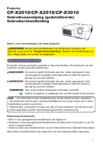 Handleiding Hitachi CP-X3010EF Beamer